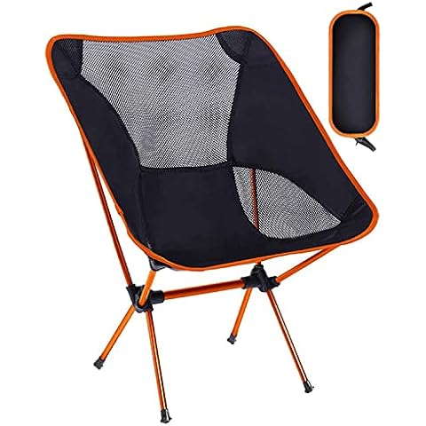 Gaoni Folding Camping Chair, Strong Sturdy Portable Folding Chairs Outdoor Lightweight with 2 Pocket and Carry Bag, Folding Garden Chairs for Outdoor, Travel, Hiking, Camp, Fishing, Picnic, Gift Cover