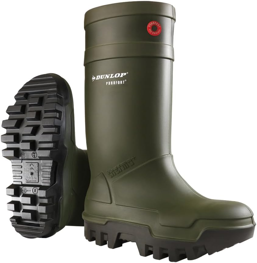 Dunlop PUROFORT THERMO+C662933 Mens S5 CI SRC Safety Wellington Boots Green 39