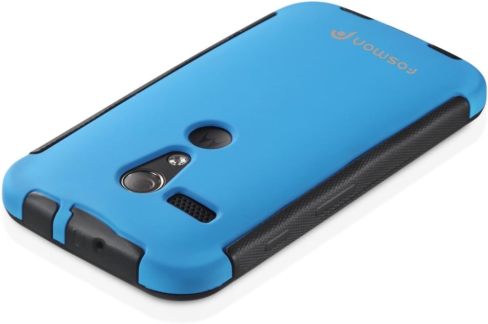Fosmon HYBO-SNAP Durable Full Body Protection Hybrid Case with Built-In Screen Protector for Motorola Moto G (1st Generation Only) / Motorola DVX - Retail Packaging (Blue)