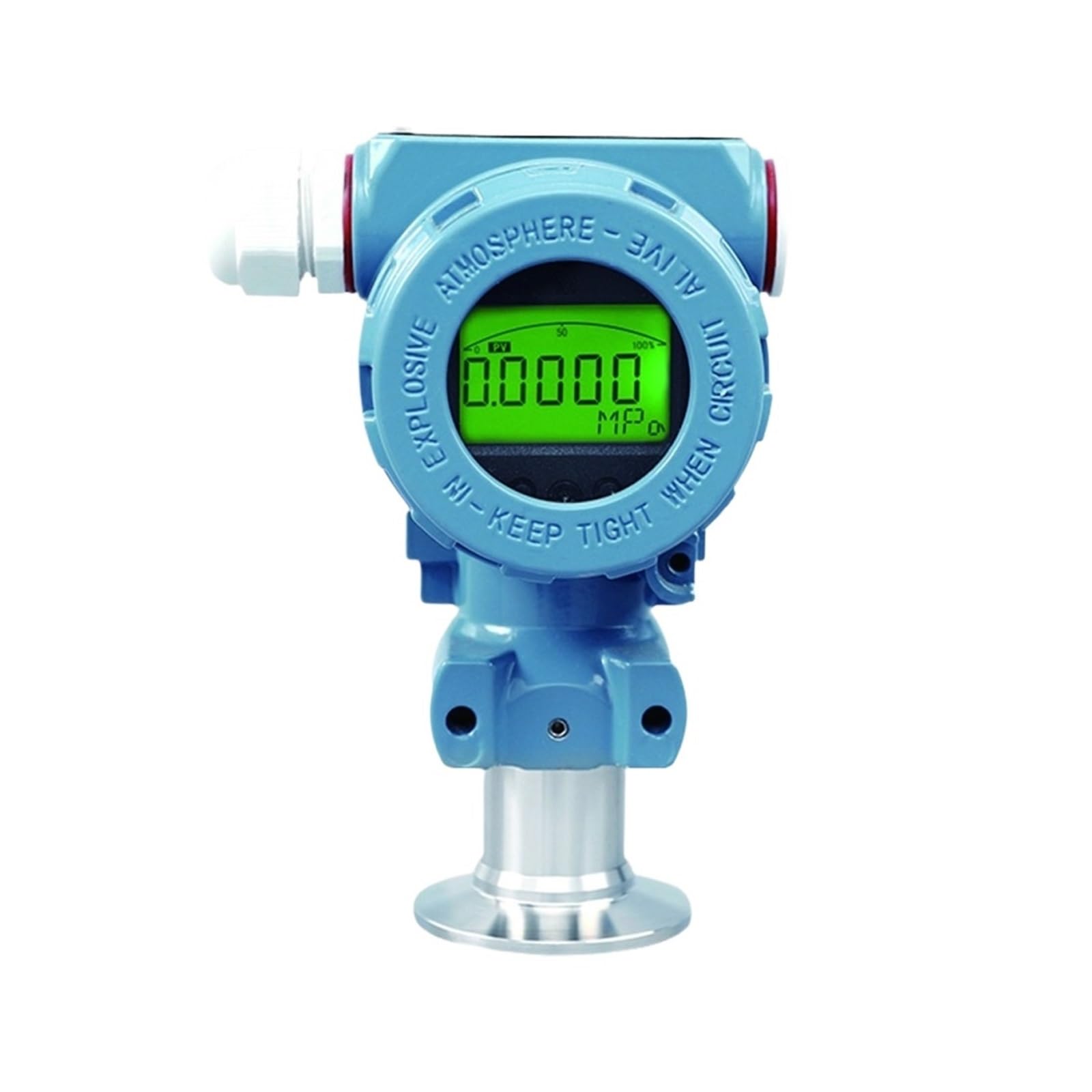 Ciśnieniomierz, Czujnik ciśnienia z membraną spłukiwaną 316L Tri Clamp typ sanitarny 4-20mA RS485 0-10V do zastosowań farmaceutycznych w browarze spożywczym(High-temp-version,-100ΚΡΑ-+100ΜPA)