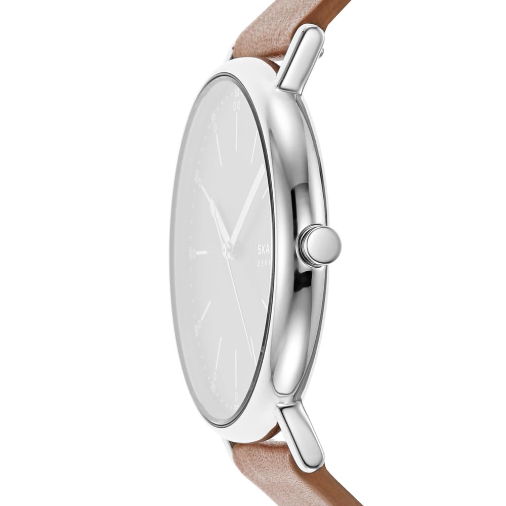 Skagen Orologio Signatur per uomo, Movimento al quarzo a tre lancette con cinturino in pelle