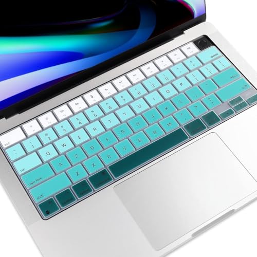 Image of Premium Ultra Thin Keyboard Cover Protector for MacBook Neo 13 inch(2026,Touch ID) /MacBook Pro 14 inch /16 inch /MacBook Air 13 inch /15 inch US Layout Clear Keyboard Protector 2026-2021 M5 /M4 /M3 /M2 /M1 Pro /Max Chip-GR GREEN