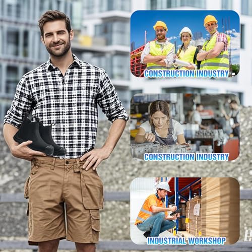 Image of Steel Toe Boots for Men Slip-Resistant & Waterproof, Slip On Steel Toe Boots for Women Comfortable with Kevlar Midsole for Work, Construction, Hiking, Outerdoor