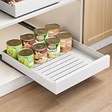 Cajones Extraibles Para Cocina,Cajón Deslizante Para Alacena, Extensible Cajon Telescopico Adhesivo,Sin Necesidad de Taladrar Ni Clavar, blanco,43 cm de Ancho x 53 cm de Profundidad x 8 cm de Alto