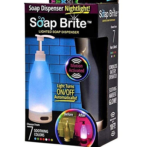 ESHREEJI Soap Brite Night Light Motion Sensor Plastic Dish Liquid Dispense, Home Decoration Can be Used for Hand Lotion & Essential Oils