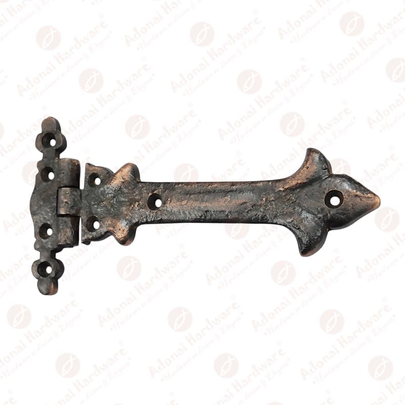Image of Adonai Hardware Adonijah Antique Cast Iron Strap T Hinge (6 inch X 2 Pack, Oil Rubbed Bronze) for Barn Doors, Gates, Kitchen Cabinets, Sheds, Wooden Box, Furniture, Cedar Chest and Trunks
