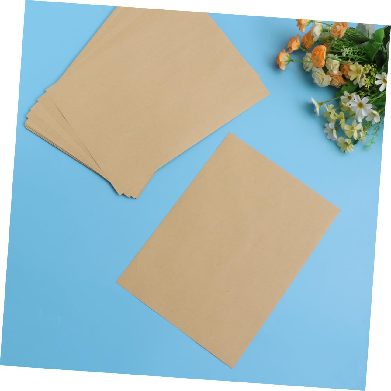 Operitacx Papier à Lettres Vintage en Kraft 100 Feuilles 120g Khaki