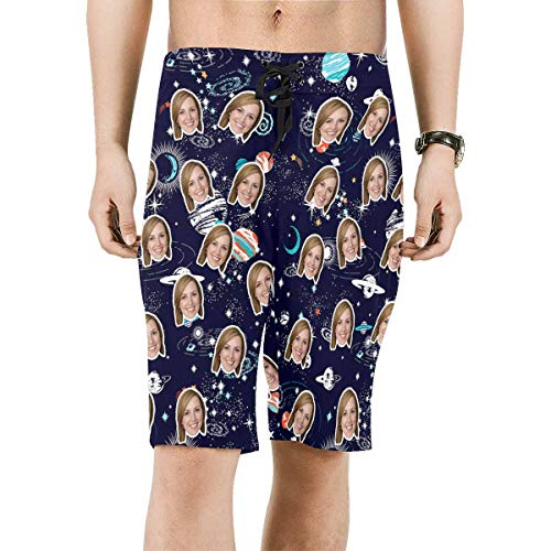 Custom Face Men's Boardshorts Hawaii Tropical Print Swim Trunks Wife's Face Beach Board Shorts for Men Quick Dry4