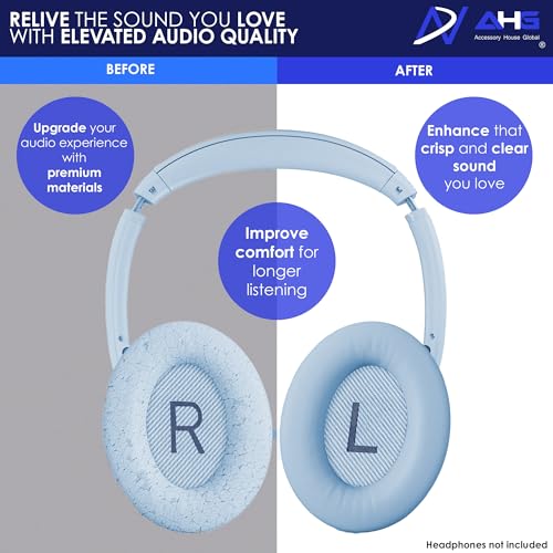AHG QuietComfort Almohadillas de Repuesto Compatibles con Bose QuietComfort (2023), QC45 QCSE QC35 QC35 II Auriculares con Cancelación de Ruido - Azul Piedra Lunar. Extra Gruesas | Máximo Confort y Durabilidad miniatura 4