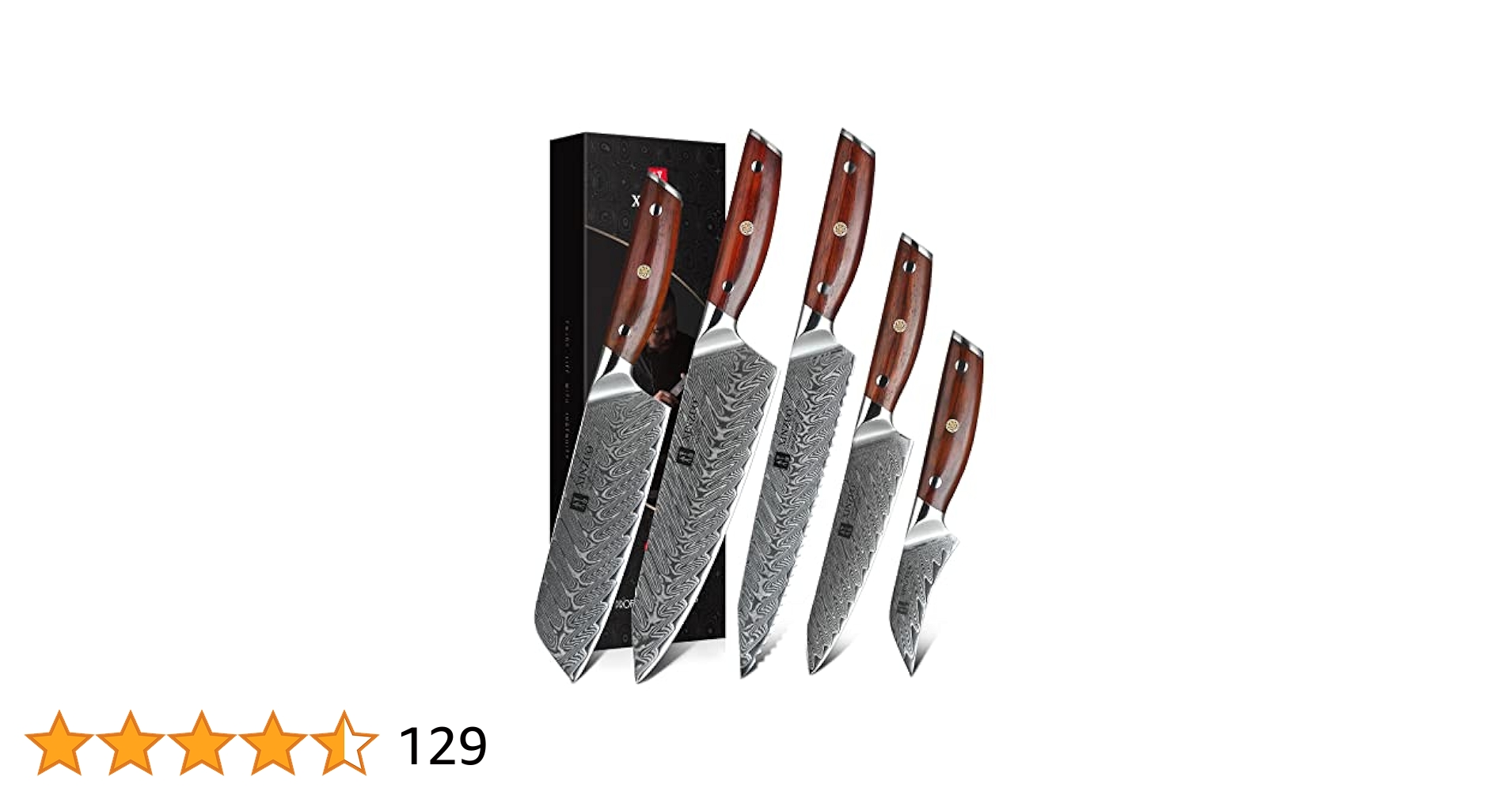 【開封済み・未使用】XINZUO　キッチンナイフセット　包丁5本セット　家庭用 Amazon | XINZUO 5PCキッチンナイフセットダマスカス鋼、高炭素