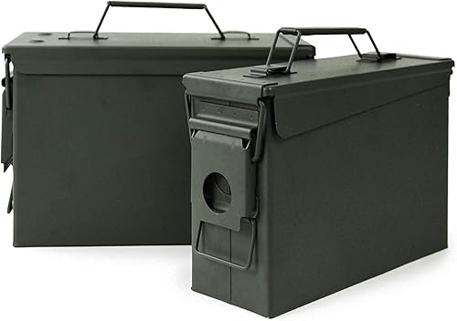 Miniatura 10 de GUGULUZA Munición de metal de 0.30 Cal, estuche de almacenamiento de munición con bloqueo, caja militar impermeable y hermética para escopeta,