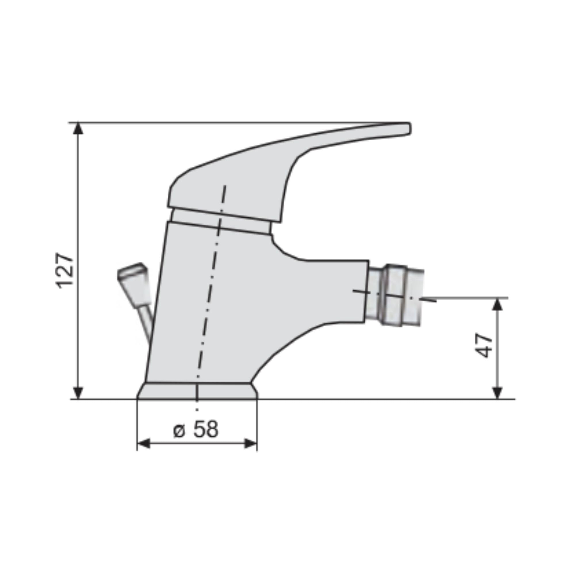 Miscelatore per Bidet Bagno monoforo con Piletta di Scarico 1”1/4 Stile Classico | Miscelatore Acqua Calda Fredda | Ottone Cromato | Attacco 3/8 | Kit Completo | Installazione Facile