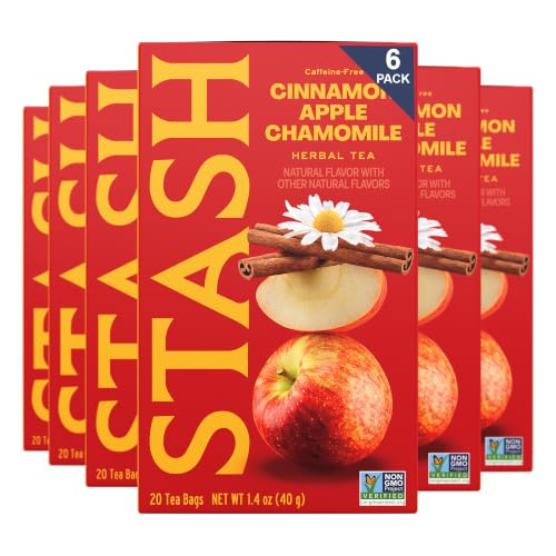 STASH Cinnamon Apple Chamomile Herbal Tea, 120 Bags (6 Boxes of 20), Caffeine Free