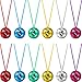 12 Pieces Assorted Color Disco Ball Necklaces 70s Disco Party Necklaces for Christmas Party Favors,Home Decorations, Stage Props, School Festivals and Costume Accessories