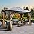 YITAHOME 10x12 Polycarbonate Gazebo Hardtop Outdoor Canopy with Netting and Shaded Curtains, Aluminum Frame Garden Tent for Patio, Backyard, Deck and Lawns, Brown