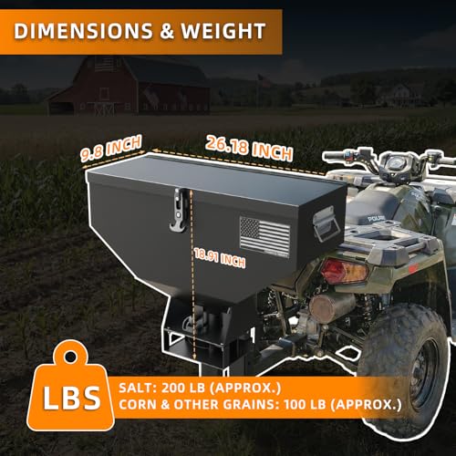 Image of 200lb ATV Seed Spreader, 12V Adjustable All Season Spreader