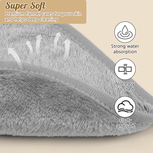 14 Stk Microfaser Abschminktücher Waschbar, Wiederverwendbar Abschminkpads 16 x 16 cm, Waschlappen Gesicht Gesichtstücher, Gesichtsreinigungstücher für Daily Travel Gesichtsreinigung