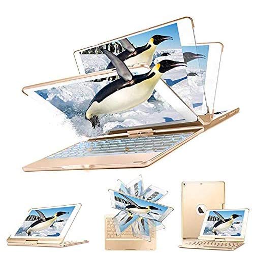 Ipad Tastaturhülle Für 2018 Ipad (6. Generation) 2017 Ipad (5. Generation) Ipad Pro 9.7, Ipad 2/1, Mit Beleuchteter Tastatur, 360 Drehbarer 180