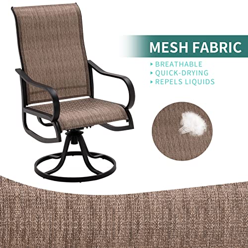 Amopatio High Back Outdoor Dining Chairs Set Of 2，All Weather Swivel Patio Chairs, Breathable Garden Outdoor Furniture For Backyard Deck #TOP3
