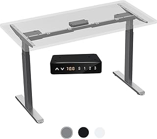 AIMEZ0 Dual Motor Sit Stand Desk Adjustable Electric Standing Desk Frame with LCD Touch Screen Height Adjustable 27.5-45.7 Inch Table for Home & Office Frame Only, Grey