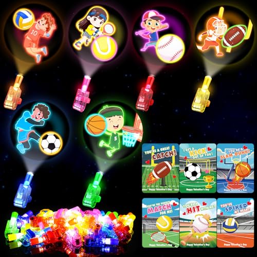 CPSYUB 28 Pack Easter LED Finger Lights with Cards Space Astronaut Glow in the Dark Toys Kids Party Favors Easter Basket Stuffers Classroom Prizes & Goodie Bag Fillers