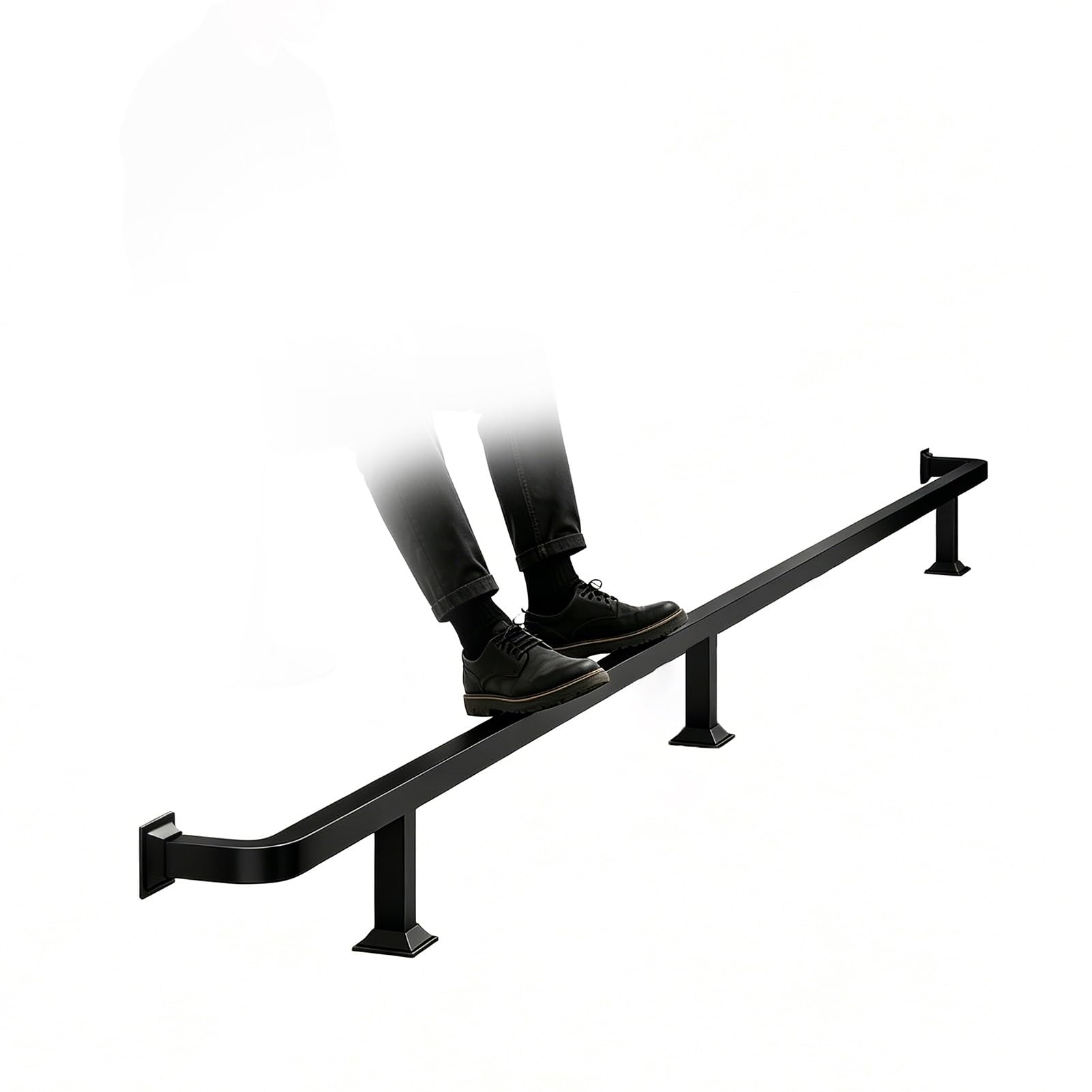 Jievmrs Stainless Steel Foot Rails for Home Bars, Complete Foot Rail Hardware Kit for Bar Stools, Cafe Counter/Hotel Counter Foot Rest Railing Under Desk(Black,200cm/6.6ft)