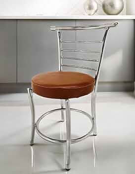 Goyal steel & furniture Chairs for Dining Table, Steel Chair, Dining Chair with Comfortable Cushion, Pack of 1 (Brown)