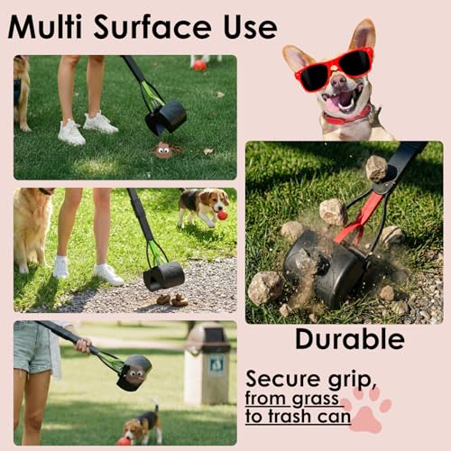 Image of TIMINGILA Pooper Scooper 2 Pack, 28 inch Long Handle No Touch Dog Pooper Scooper for Large Medium Small Dogs, Durable Spring & Lightweight, Waste Pickup Tool for Dogs in Lawns /Grass /Dirt /Gravel