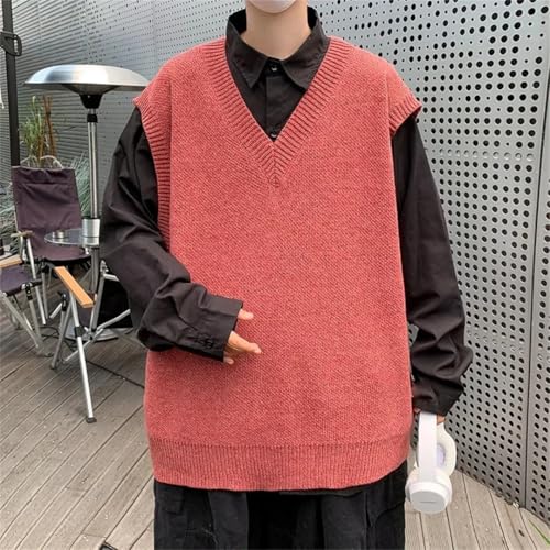 Men's Casual Sweater Vest Vest Winter Sleeveless O-Neck Basic Pullover Sweater4