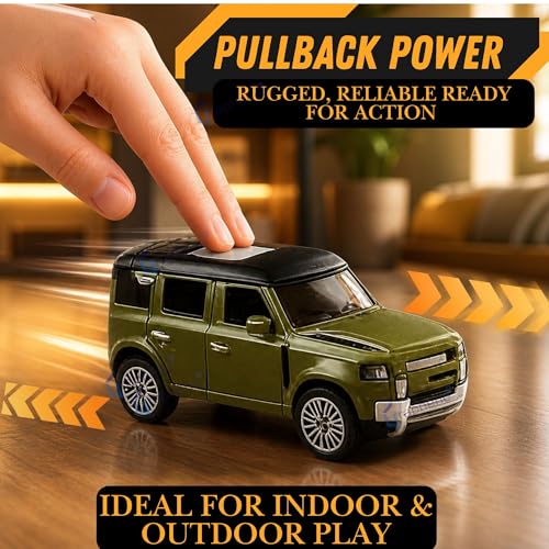 Image of GRAPHENE 1:36 Scale Die Cast SUV Pull Back Toy Car for Kids Boys Girls 2+yrs Metal Miniature Model Openable Doors Light Engine Sound Friction Toy Vehicle Realistic Design Premium Collectible Toy Cars