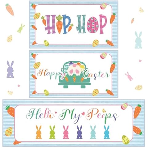 Amylove Easter Kitchen Rug Set Cover