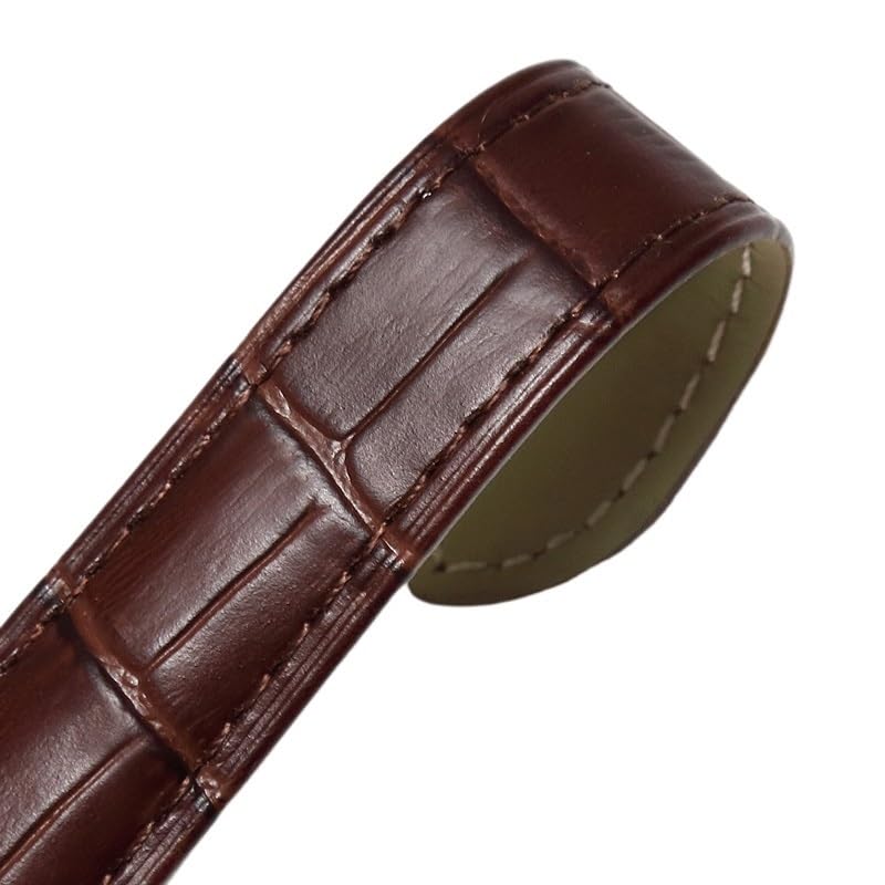 Cinturino for Orologio in Pelle 16mm 18mm 20mm Cinturino in Pelle di Vacchetta Cinturini con Fibbia deployante compatibili con Cartier Solo Blue Ballon(Black Green,18-11mm)