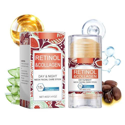 Barra Para Cuidado Facial y Cuello con Colágeno y Retinol para Día y Noche, Crema Hidratante Facial Con Colágeno Y Retinol Y Ácido Hialurónico, Crema Antiarrugas Para Rostro Y Cuello(1PACK)