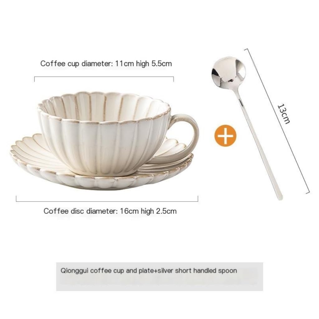 kubek ceramiczny, Zestaw retro filiżanek i spodków do kawy, ceramiczny kubek domowy, kubek na wodę, kubek do latte vintage, popołudniowa herbata(B)