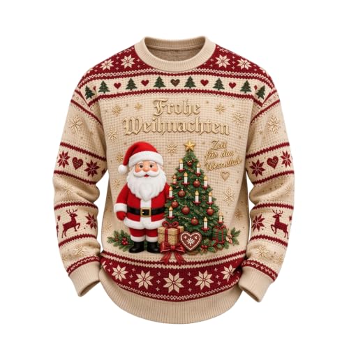 Mens Waffle Knit Shirt Santa Graphic Christmas Mens Christmas Shirt - image 6