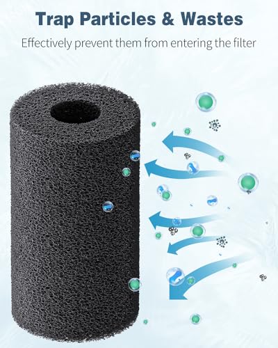 Image of Pawfly 6 Pack Pre-Filter Sponge, Aquarium Filter Sponge 0.8 inch Intake Sponge Foam Roll for Small Fish Shrimp Fry Fish Tank Covers Accessories