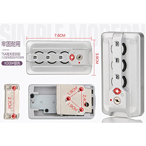 Aluminum magnesium Silver Typ Repair Lock replacement luggage Lock For Suitcase pull rod box trunk suitcase box DIY K008# (2)