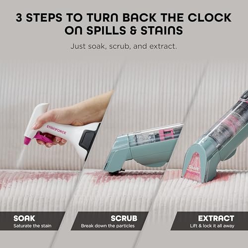 Image of Shark StainForce Cordless Spot Cleaner, Dual-Activated Easy Spray Formula, OXY-Powered Stain Cleaning, Indoor + Outdoor, Carpets, Upholstery, Car Seats & Stairs, Pet Urine & Odor Remover, HX101