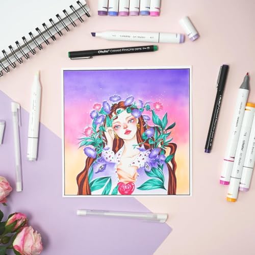 Image of Ohuhu Alcohol Markers 320 Colors - Chisel & Fine Double Tipped Art Markers for Artists Adults Coloring Drawing Sketching Illustration - Alcohol-based Refillable Ink, Multicolor