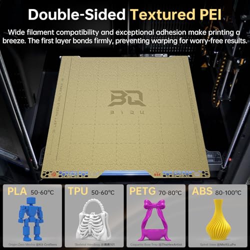 Image of BIQU PyroGrip Double Side Textured PEI Compatible with Bambu-Lab H2C 3D Printer 355x346mm PEI Spring Steel Build Plate Flexible Sheet Print Bed Removable Surface Platform
