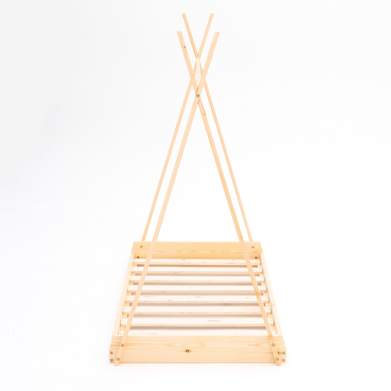 Cama Infantil Tipi Montessori de Madera Ecológica Tipi Dreams 150,5x75x138 cm para Colchón de 140x70 cm Guirnalda LED