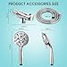 Shower Head,6 Functions High Pressure Shower Head with Handheld,4.3'' High Flow Handheld Shower Heads Set with 64'' Stainless Steel Hose Teflon Tape Rubber Washers,Chrome Finish,Tool-Free Installation