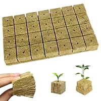 Steinwolle Anzucht, Steinwolle, 28 Stück 4x4x4cm Steinwolle Würfel, Easy Plug AnzuchtwüRfel, Steinwolle Dämmung, Steinwolle Anzucht Würfel für Bodenlose Anzucht Setzlinge