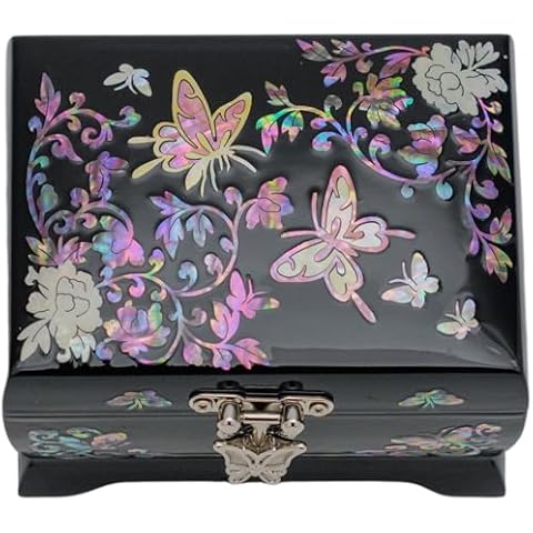 February Mountain Butterfly Mother of Pearl MINI Jewelry Box - Unique Gifts for Women, Birthday Gifts, Christmas Gifts, Vintage Jewelry Box, Handmade Trinket Box Cover