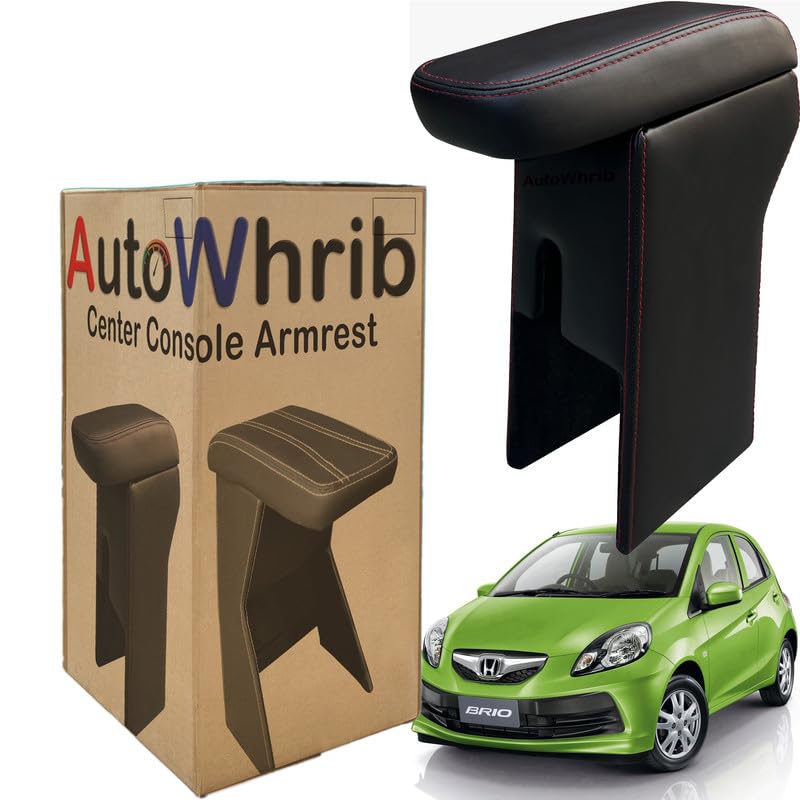 Image of Car Arm Rest For Brio Armrest with Storage Box & Soft Cushion Pad, Luxury Arm Rest, Black Colour