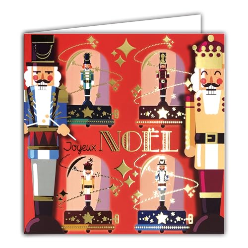 Merry Christmas Square Card in Shiny Gold with White Envelope 15 x 15 cm