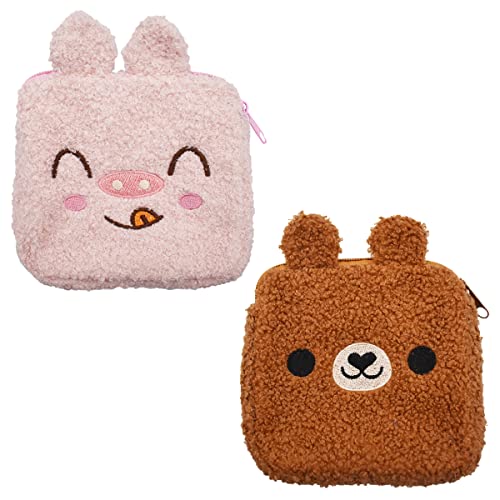 Widesmart 2Pcs Bolsa Menstrual,Bolsa Para Compresa Higiénica, para Tampones Bolsa de Servilleta Sanitaria con Cremallera Mini Neceser Mini Bolsa de Almacenamiento Monedas para Mujeres y Niñas, Rosado Cover