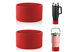 Protective Silicone Boot Sleeve for Stanley Adventure & IceFlow Water Bottles (Red 2-Pack)