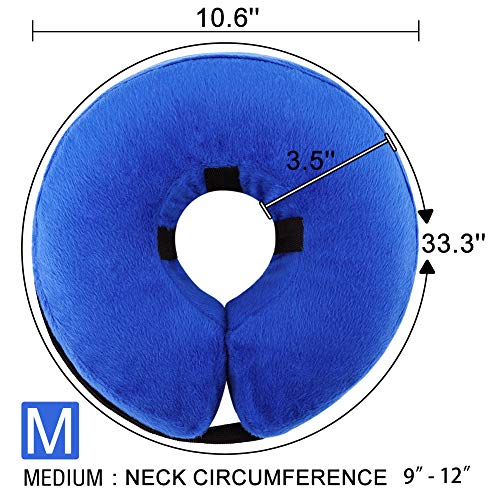 AhlsenL Inflatable Comfy Cone for Dogs Cats Protective Soft Pet Recovery Collar After Surgery Prevent Dogs from Biting & Scratching(M)