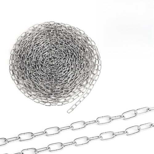Kievano Chaîne Acier Inoxydable 10 m – 1,5 mm Chainette à Maillons en Acier 304, Anti-Rouille & Résistante – Pour Suspensions, Corde à Linge, Jardin,...